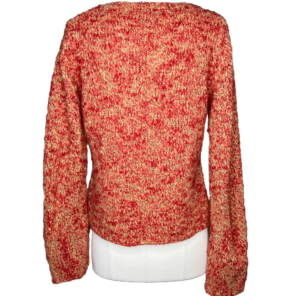 Royal Robbins Red Multi V-Neck Sweater Size S Pullover Flare Arm Stretch Knit - Picture 4 of 10